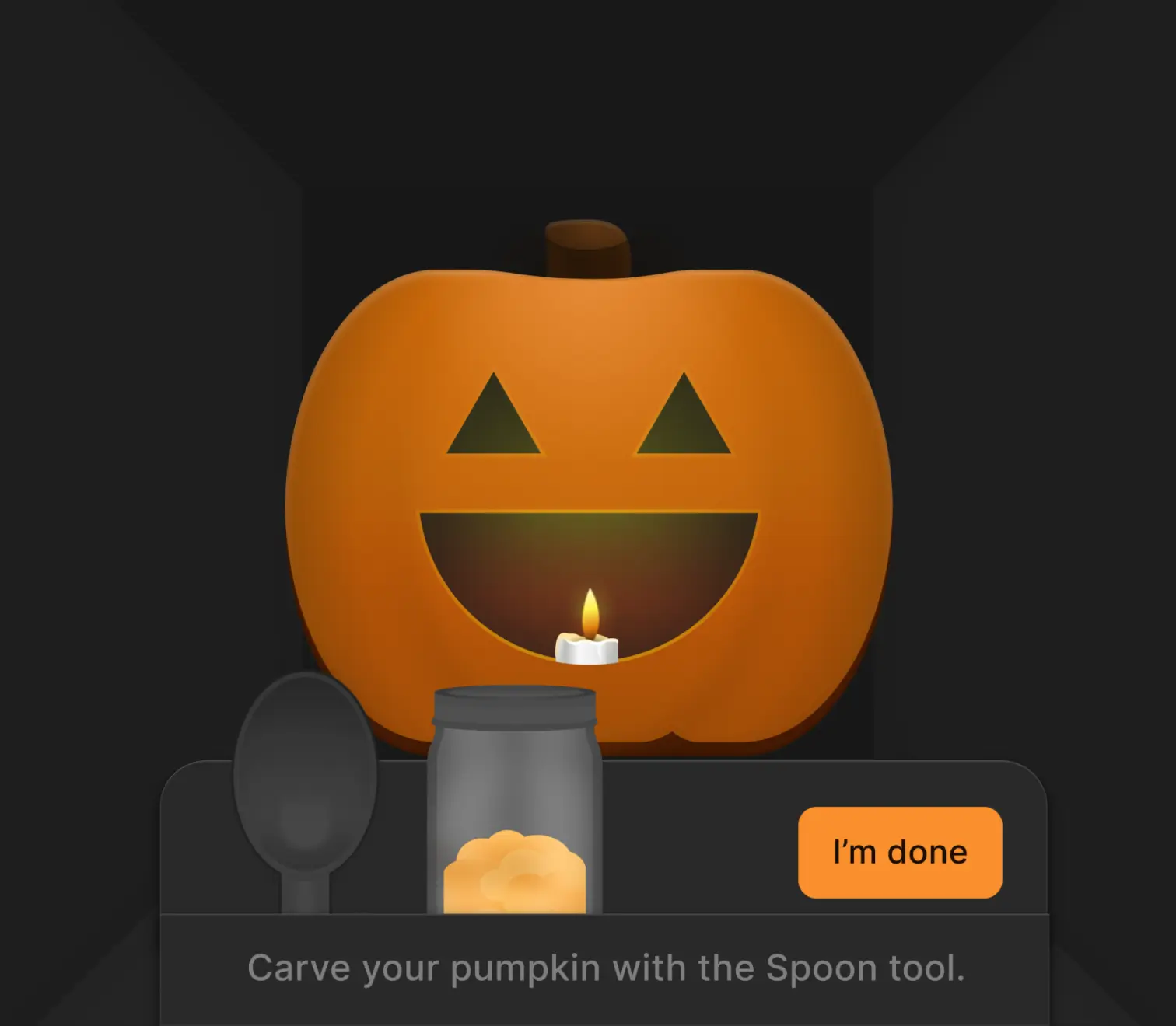 Pumpkin carving widget